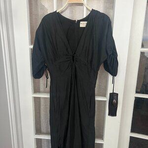 Mirth Silver Lake Dress Linen/Silk Black Dress Size Small